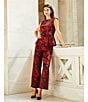 Preston & York Brooks Brocade Coordinating Wide Leg Pants, Color:Red/Black - Image 6