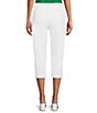 Color:White - Image 2 - Cannell Stretch Cotton Straight Leg Capri Pants