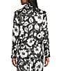 Preston & York Preston & York Coordinating Kinsley Tie Button Front Long Sleeve Blouse, Color:Black/White Floral - Image 2