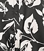 Preston & York Coordinating Kinsley Tie Button Front Long Sleeve Blouse, Color:Black/White Floral - Image 4