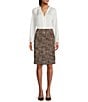 Preston & York Coordinating Suzanne Tweed Midi Skirt, Color:Brown Multi - Image 3