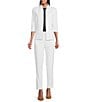Preston & York Corey Stretch Crepe Ankle Pants, Color:True White - Image 3