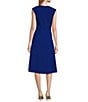 Preston & York Crepe Round Neck Cap Sleeve Sophia Midi Dress, Color:Cobalt - Image 2