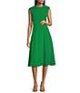 Preston & York Crepe Round Neck Cap Sleeve Sophia Midi Dress, Color:Clover - Image 1
