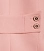 Color:Rose - Image 4 - Elsa Stretch Crepe 3/4 Sleeve Mandarin Collar Blazer
