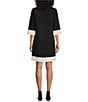 Preston & York Ethel 3/4 Sleeve Stretch Twill Shift Dress, Color:Black/Navy - Image 2