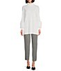 Color:White - Image 3 - Faux Fur Cuff Maxine Turtleneck Sweater