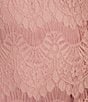 Color:Rose - Image 3 - Felicia Lace Short Sleeve Crew Neck Knee Length Sheath Dress