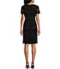 Color:Black - Image 2 - Felicia Lace Short Sleeve Crew Neck Knee Length Sheath Dress