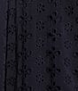 Color:Dark Navy - Image 3 - Gabby Short Sleeve Above Knee Eyelet Shift Dress