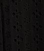 Color:Black - Image 3 - Gabby Short Sleeve Above Knee Eyelet Shift Dress