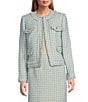 Preston & York Gerri Tweed Long Sleeve Button Front Coordinating Jacket, Color:Mist Tweed - Image 1
