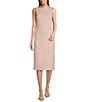 Color:Pink Multi - Image 1 - Gloria Boucle Sleeveless Coordinating Midi Sheath Dress