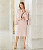 Color:Pink Multi - Image 6 - Gloria Boucle Sleeveless Coordinating Midi Sheath Dress