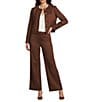 Preston & York Irina Stretch Suede Straight Leg Pants, Color:Chestnut - Image 3