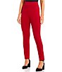 Color:Red - Image 1 - Jenna Ponte Knit High Waisted Pull-On Machine Washable Leggings