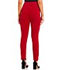 Color:Red - Image 2 - Jenna Ponte Knit High Waisted Pull-On Machine Washable Leggings