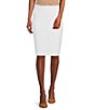 Color:True White - Image 1 - Kelly Stretch Crepe Suiting Knee Length Pencil Skirt