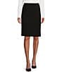 Color:Black - Image 1 - Kelly Stretch Ponte Lined Pencil Skirt