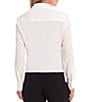 Color:White - Image 2 - Kinsley Tie Front Hem Button Front Collared Long Sleeve Shirt