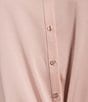 Color:Light Peony - Image 4 - Kinsley Tie Front Hem Button Front Collared Long Sleeve Shirt
