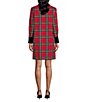 Color:Cherry Pine Plaid - Image 2 - Laurel Novelty Plaid Print Long Sleeve Shirt Dress