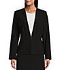 Color:Black - Image 1 - Liza Bistretch Notch Collar Long Sleeve Jacket