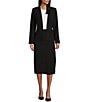 Color:Black - Image 3 - Liza Bistretch Notch Collar Long Sleeve Jacket