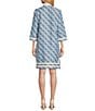 Color:Regatta - Image 2 - Loretta Linen Blend 3/4 Sleeve Shift Dress