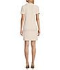 Color:Cream - Image 2 - Marlene Knit Tweed Short Sleeve Above Knee Coordinating Dress