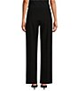 Preston & York Mia Ponte Mid Rise Pleated Front Tapered Point Long Pant, Color:Black - Image 2