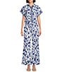 Preston & York Mirabelle Short Sleeve Floral Button Front Collar Coordinating Blouse, Color:Floral - Image 3