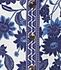 Preston & York Mirabelle Short Sleeve Floral Button Front Collar Coordinating Blouse, Color:Floral - Image 4