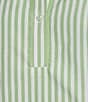Preston & York Monday Woven Stripe Button Placket Collar Sleeveless Blouse, Color:Green Stripe - Image 4