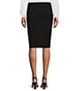 Color:Black - Image 2 - Morgan Twill Crepe Side Slit Coordinating Pencil Skirt