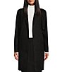 Color:Black - Image 1 - Nathalia Suede Open Front Long Sleeve Jacket