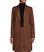 Color:Chesnut - Image 1 - Nathalia Suede Open Front Long Sleeve Jacket
