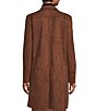Color:Chesnut - Image 2 - Nathalia Suede Open Front Long Sleeve Jacket