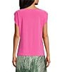 Preston & York Nora Flutter Sleeve Cowl Neck Top, Color:Azalea - Image 2
