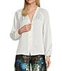 Preston & York Priya Satin V-Neckline Long Sleeve Blouse, Color:Ivory - Image 1