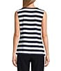 Color:Stripe - Image 2 - Selena Sleeveless Jersey Knit Tank