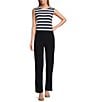Color:Stripe - Image 3 - Selena Sleeveless Jersey Knit Tank