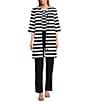 Color:Stripe - Image 5 - Selena Sleeveless Jersey Knit Tank