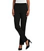 Preston & York Flat Front Slim Straight Leg Pants, Color:Black - Image 1
