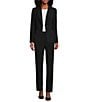Preston & York Flat Front Slim Straight Leg Pants, Color:Black - Image 3