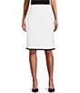 Color:White - Image 1 - Suzanne Stretch Tweed Coordinating Pencil Skirt