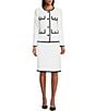 Color:White - Image 3 - Suzanne Stretch Tweed Coordinating Pencil Skirt