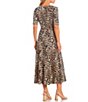 Color:Leopard - Image 2 - Sydney Leopard Print Knit V-Neck Short Sleeve Midi Dress