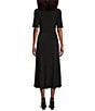 Color:Black - Image 2 - Sydney V-Neck Short Sleeve Tie Waist Dress