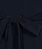 Color:Navy - Image 3 - Sydney V-Neck Short Sleeve Tie Waist Midi Dress